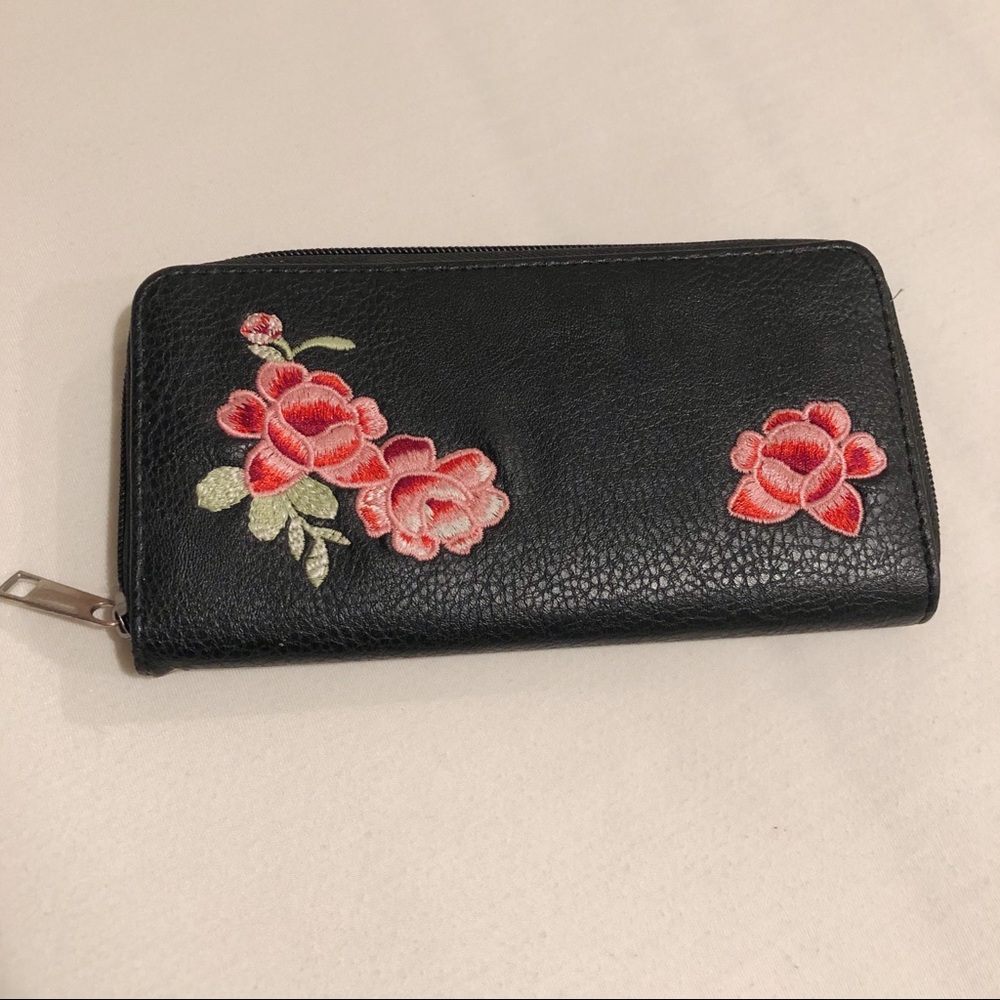 Rose Embroidered Wallet